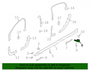 Rear right mudguard for Jaguar I-Pace 19-23