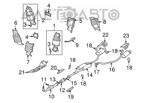 Front catalytic converter for Acura MDX 2007-2009
