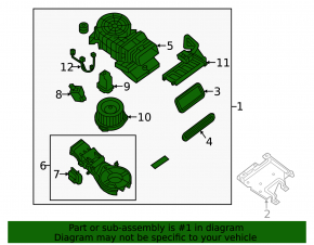 Heater assembly, row 2, Nissan Pathfinder 13-20