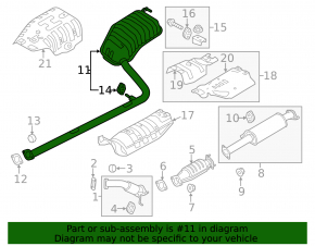 Kia Optima 11-16 hybrid rear muffler with barrel