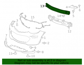 Front Bumper Reinforcement Chevrolet Bolt 17-