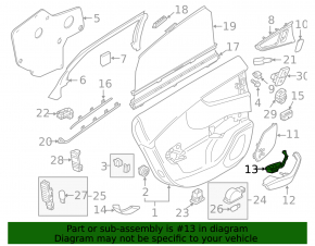 Rear left window lift control trim for Audi A6 C7 12-18, beige, scratches