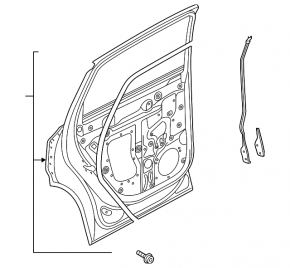 Bare rear left door of the Audi E-Tron 19-23 Quattro