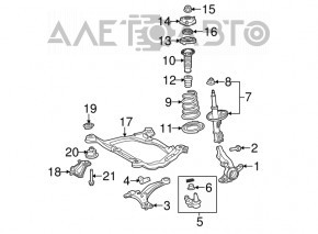 Front subframe burr, front right, Toyota Sienna 2010