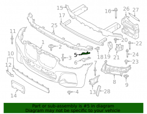 Front bumper mount right wing BMW X3 G01 18-21