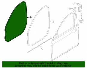 Door seal front left BMW 5 G30 17-23