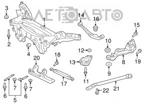 Subframe rear Nissan Rogue 14-20 fwd