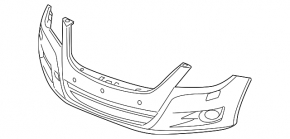 Bare front bumper for VW Tiguan 2009-2011 pre-restoration