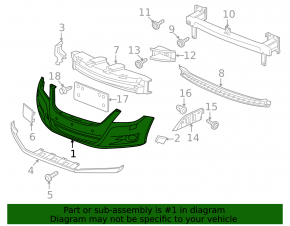 Bare front bumper for VW Tiguan 2009-2011 pre-restoration