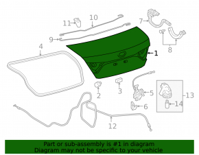 Toyota Camry V55 15-17 USA trunk lid with spoiler