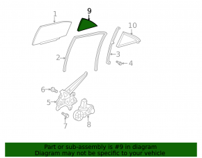 Toyota Camry v40 rear left triangle door glass with seal