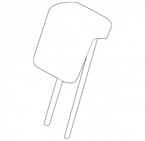 Rear left headrest, 3rd row, Toyota Highlander 14-19, black leather, brown stitching