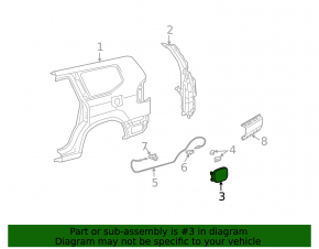 Lexus GX470 03-09 Fuel Filler Door