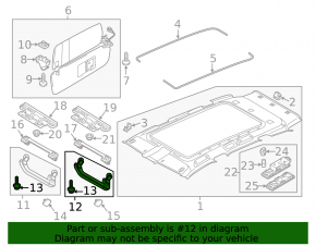 Ceiling handle rear right VW Touareg 11-14 gray