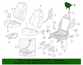 Front left headrest for Honda Insight 19-22, black, fabric, cleanable