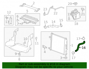 Right cooling hose Cadillac ATS 13-16 2.5