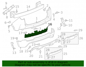 Cadillac XT4 19-23 Rear Bumper Absorber
