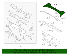 Windscreen wiper grille plastic Audi A3 8V 15-20 4d
