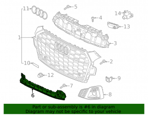Lower grille of the front bumper of the Audi A5 F5 20-25 S-Line