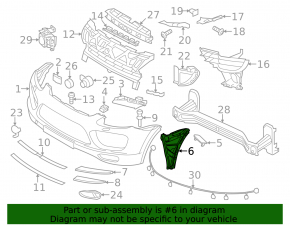 Front bumper bracket triangle right Porsche Cayenne 958 11-14