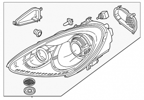 Headlight front left Porsche Cayenne 958 11-18 halogen