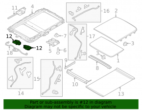 Left sunroof motor Ford Explorer 11-17
