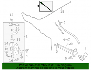 Left windshield washer nozzle for Lincoln MKC 15-19