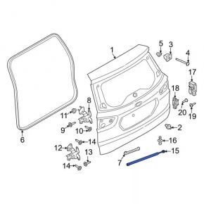 Ford Ecosport 18-22 trunk door shock absorber for spare tire