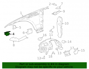 Jaguar F-Pace 17-23 Front Left Fender Bracket