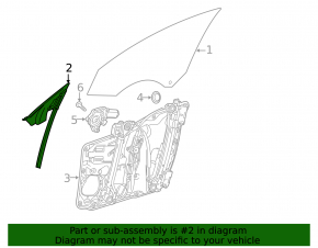 Front left door glass guide for Mercedes CLA 14-19