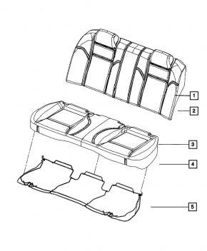 Rear row of seats 2 row Dodge Charger 11-23 cloth black