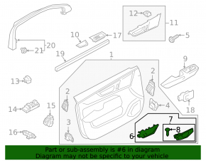 Volvo XC60 18-25 inner rear right door handle