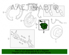 Rear left hub Toyota Highlander 20- AWD