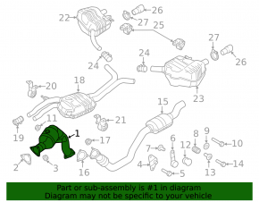 Catalytic converter right Audi A6 C7 12-15 3.0T