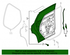 Rear right door assembly for Audi E-Tron 19-23 Quattro, graphite LZ7S, scratches