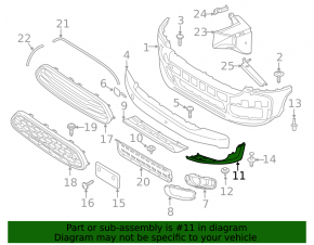 Left front bumper lip for Mini Cooper Countryman F60 17-20 S, structure, for parking sensors