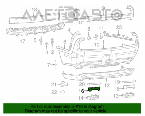 Rear Bumper Lip Bracket Left Dodge Challenger 15-23 Rest 3.6