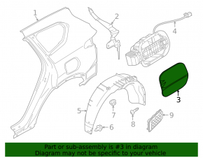 Fuel filler flap for Hyundai Santa FE 21-23