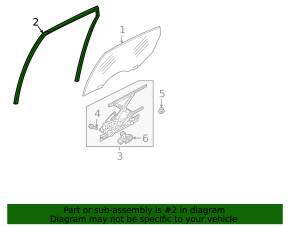 Rear left window seal for Infiniti QX50 19-25
