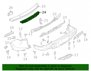 Infiniti QX60 22-26 rear bumper absorber short