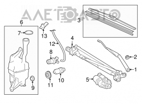 Toyota Camry V55 15-17 Windscreen Wiper Linkage with Motor