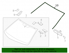 Upper windshield molding Hyundai Elantra AD 17-20