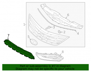 Hyundai Azera 15-17 front bumper lower grille