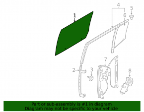 Glass door rear right Ford Flex 09-19