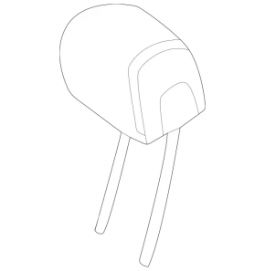 Mercedes W167 GLE 350 450 20-24 rear center headrest, black leather