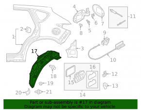 Rear right fender liner Mazda CX-3 16-21