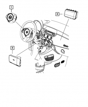 Airbag in steering wheel driver Fiat 500 12-19