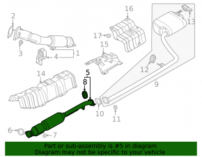 Exhaust line middle section with catalytic converter Kia K5 21-24 FWD 1.6T