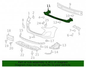 Lower front bumper reinforcement for Chevrolet Spark 16-22