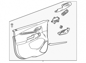 Door trim card front right Chevrolet Bolt EUV 22-23 leather black, Bose